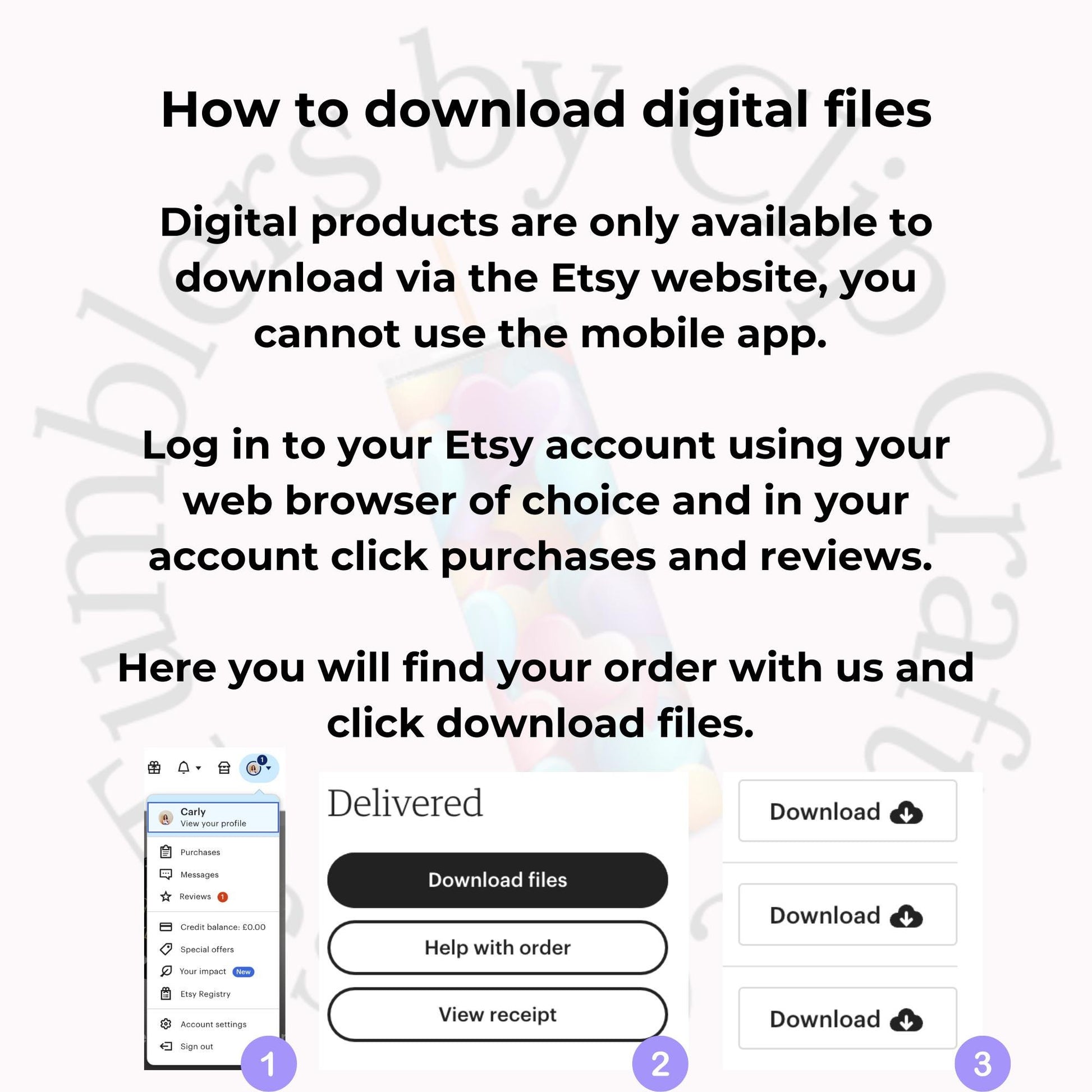 a screenshot of a website with the text how to download digital files