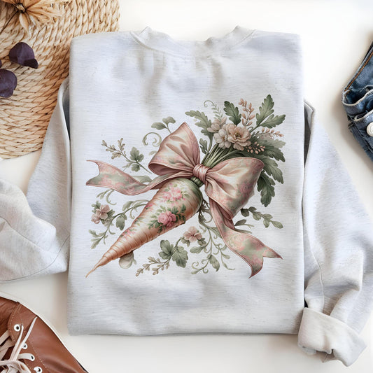 Floral Easter Carrot Coquette PNG