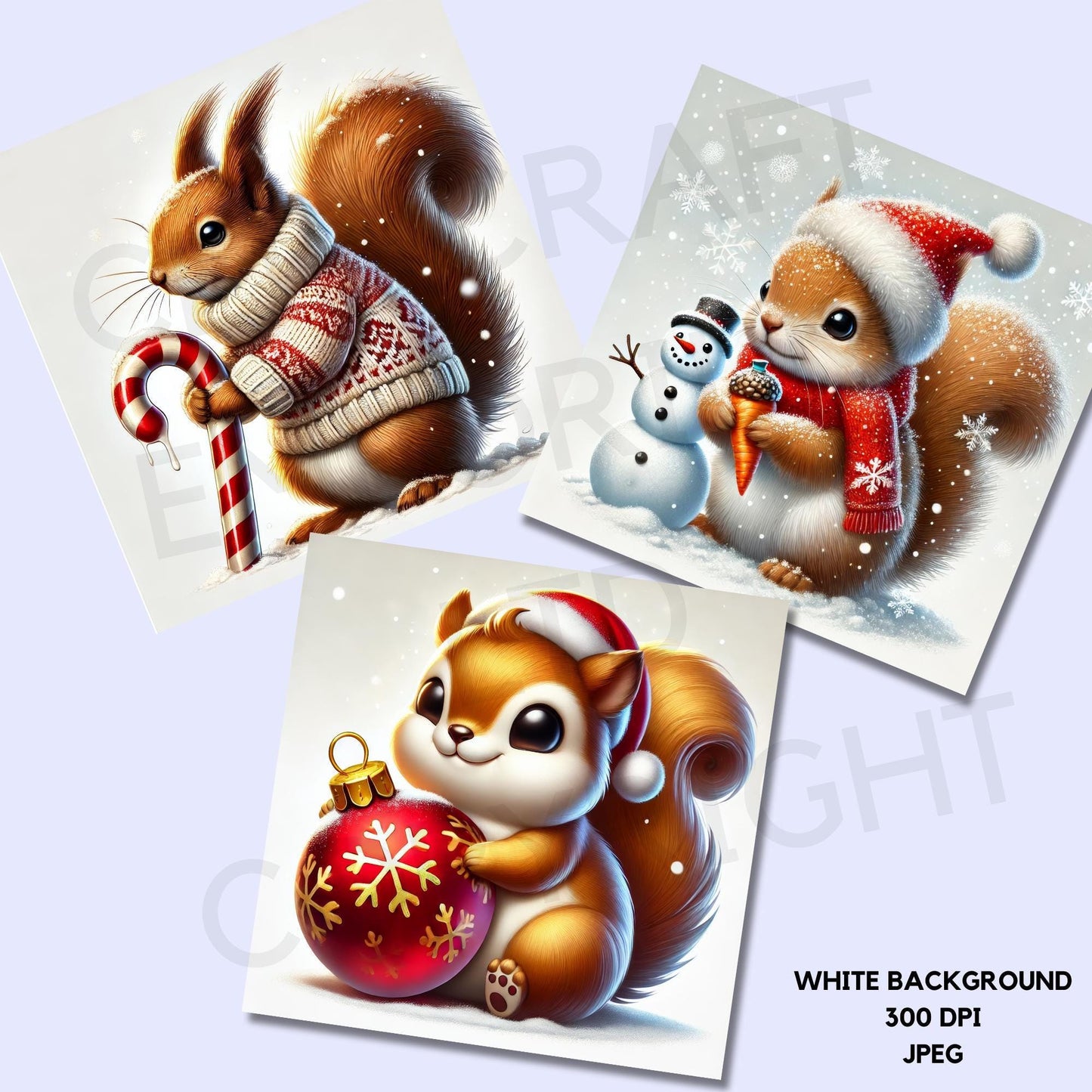 15 Christmas Squirrel Clipart