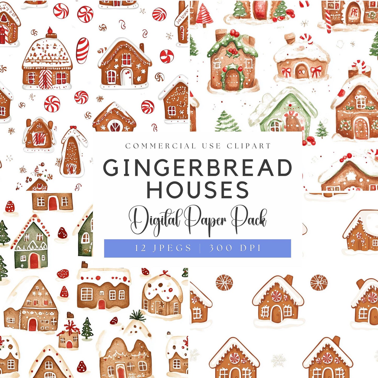 Gingerbread house digital papers