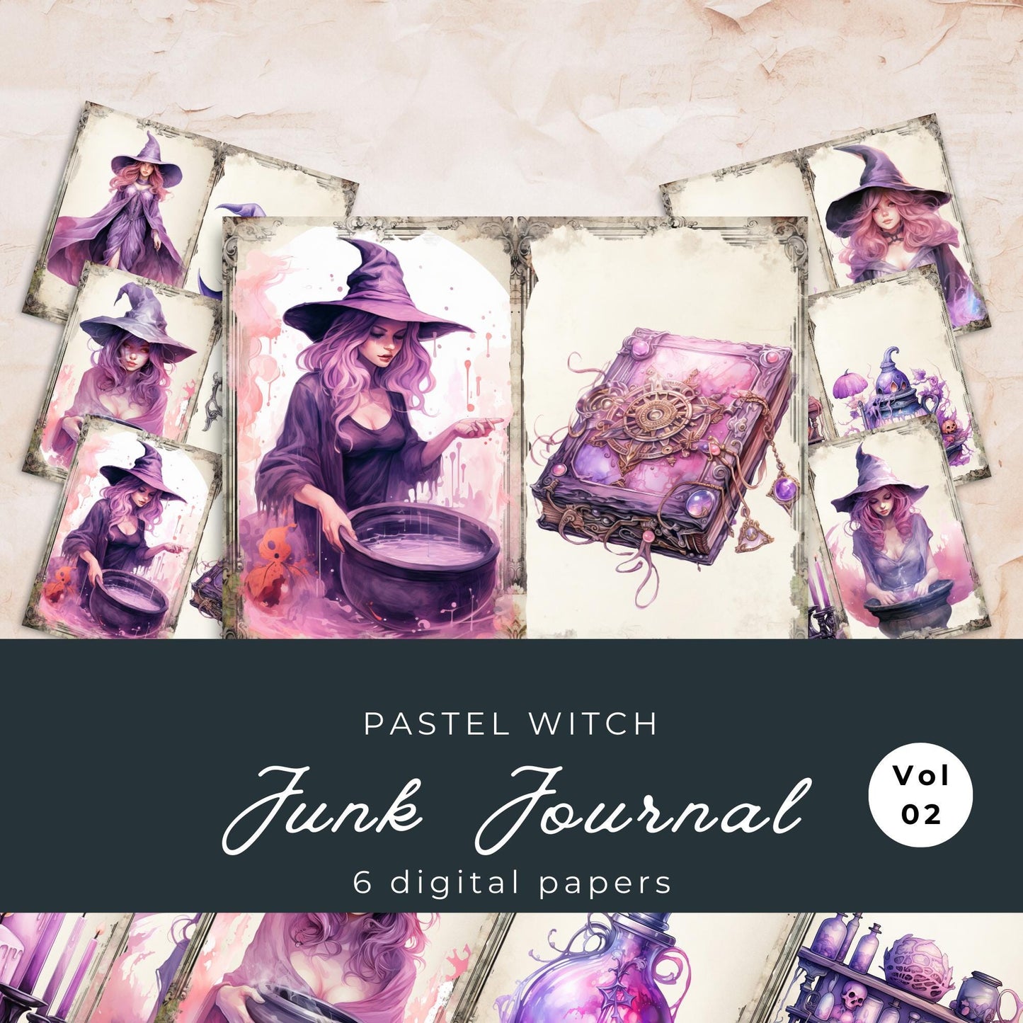 Pastel Witch Junk Journal Pages Vol 2