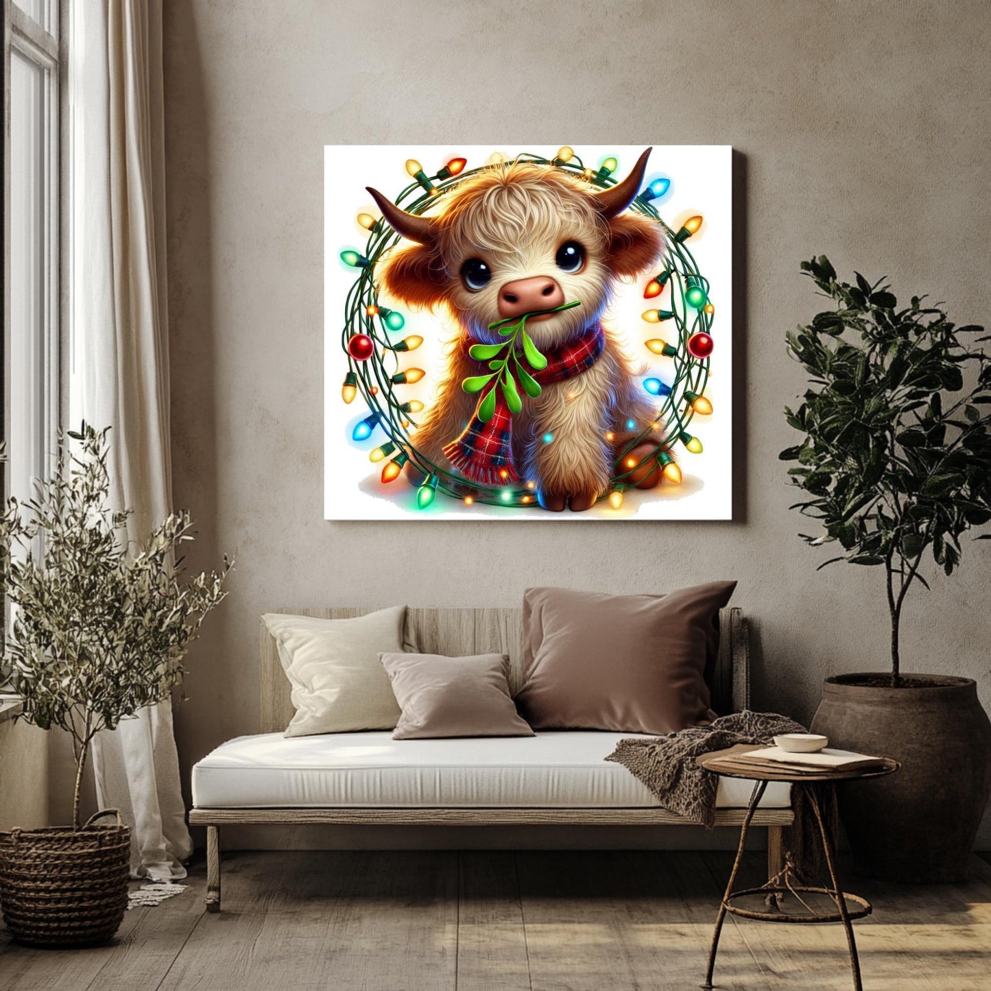 15 Christmas Highland Cow Clipart