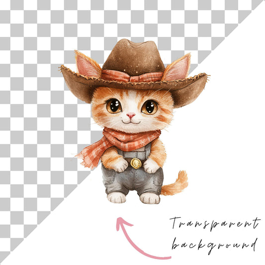 Clipart de gato vaquero