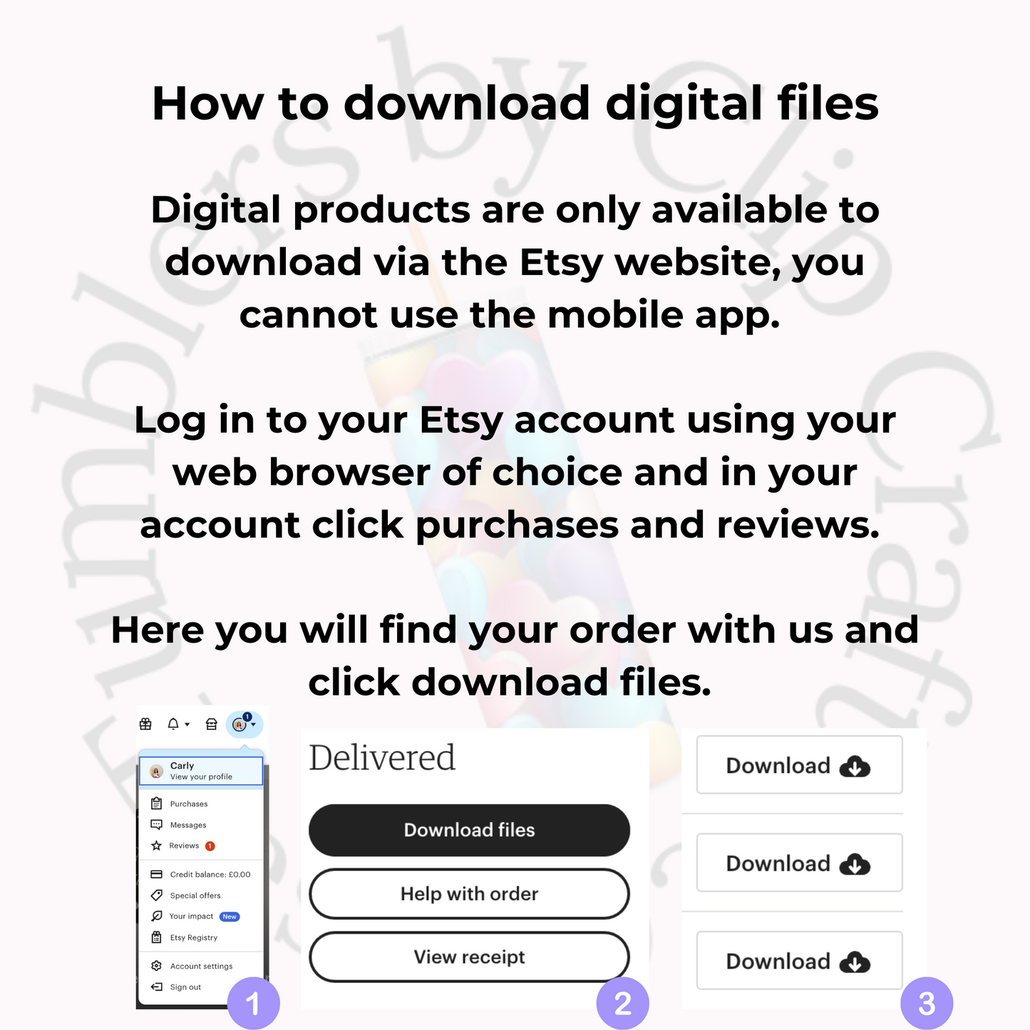 a screenshot of a website with the text how to download digital files