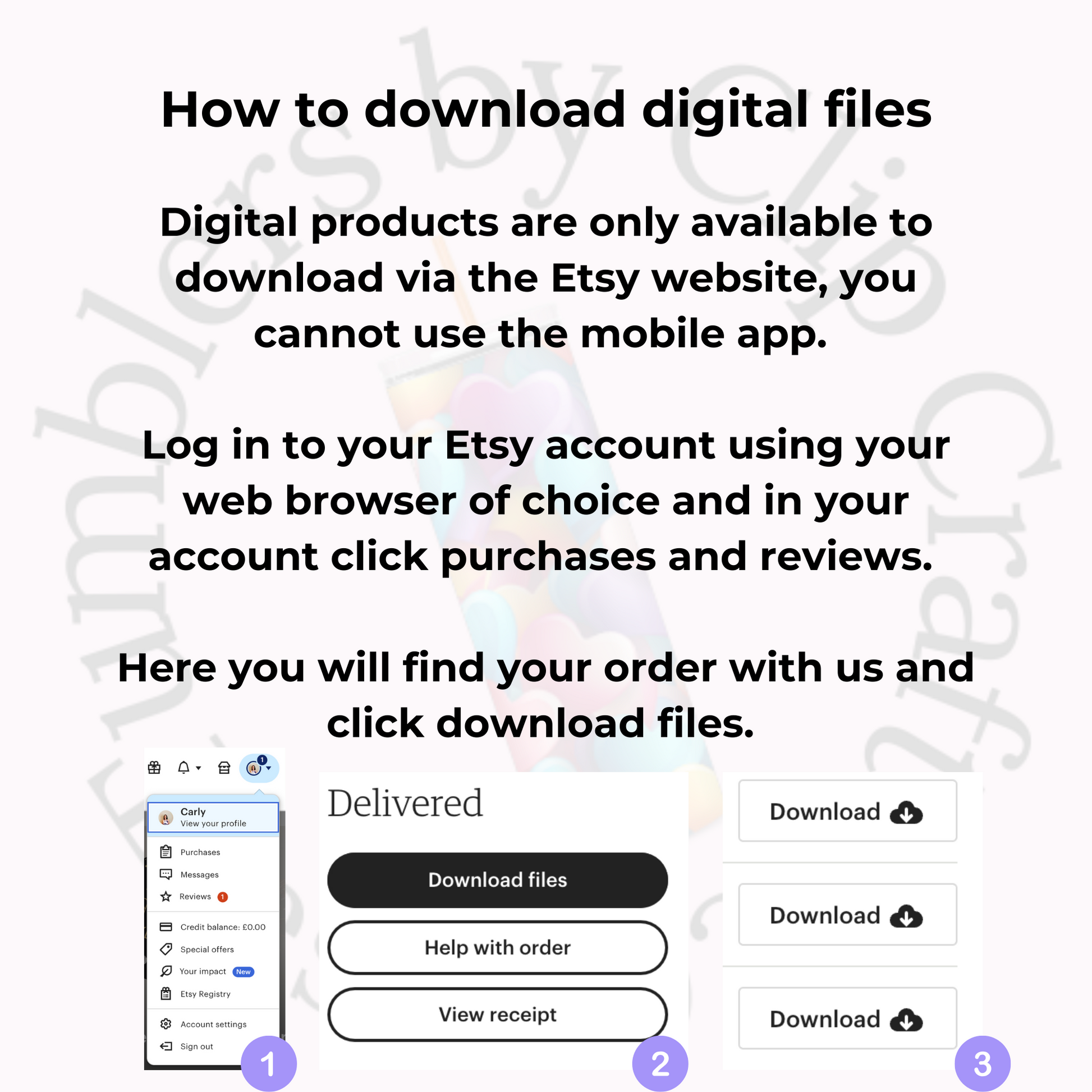a screenshot of a website with the text how to download digital files