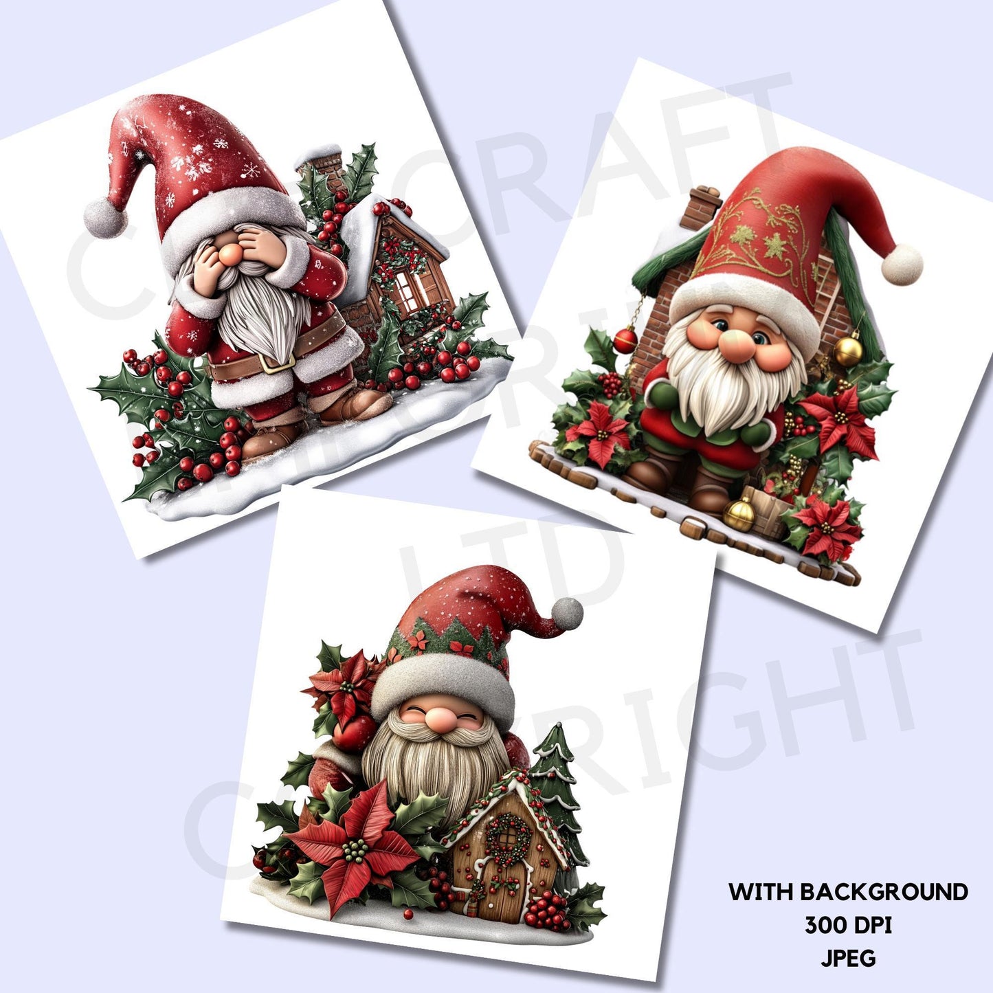 15 Quirky Christmas Gnomes Clipart
