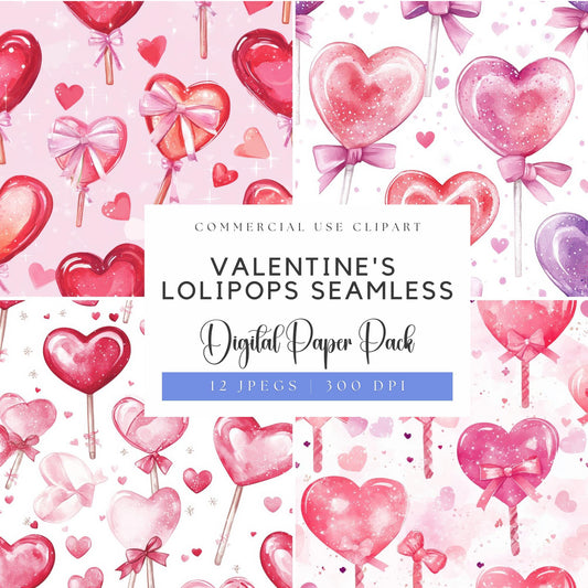 Valentine's Lollipops Seamless Pattern