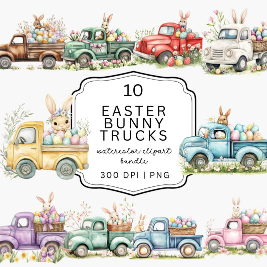 Easter Bunny Trucks Clipart