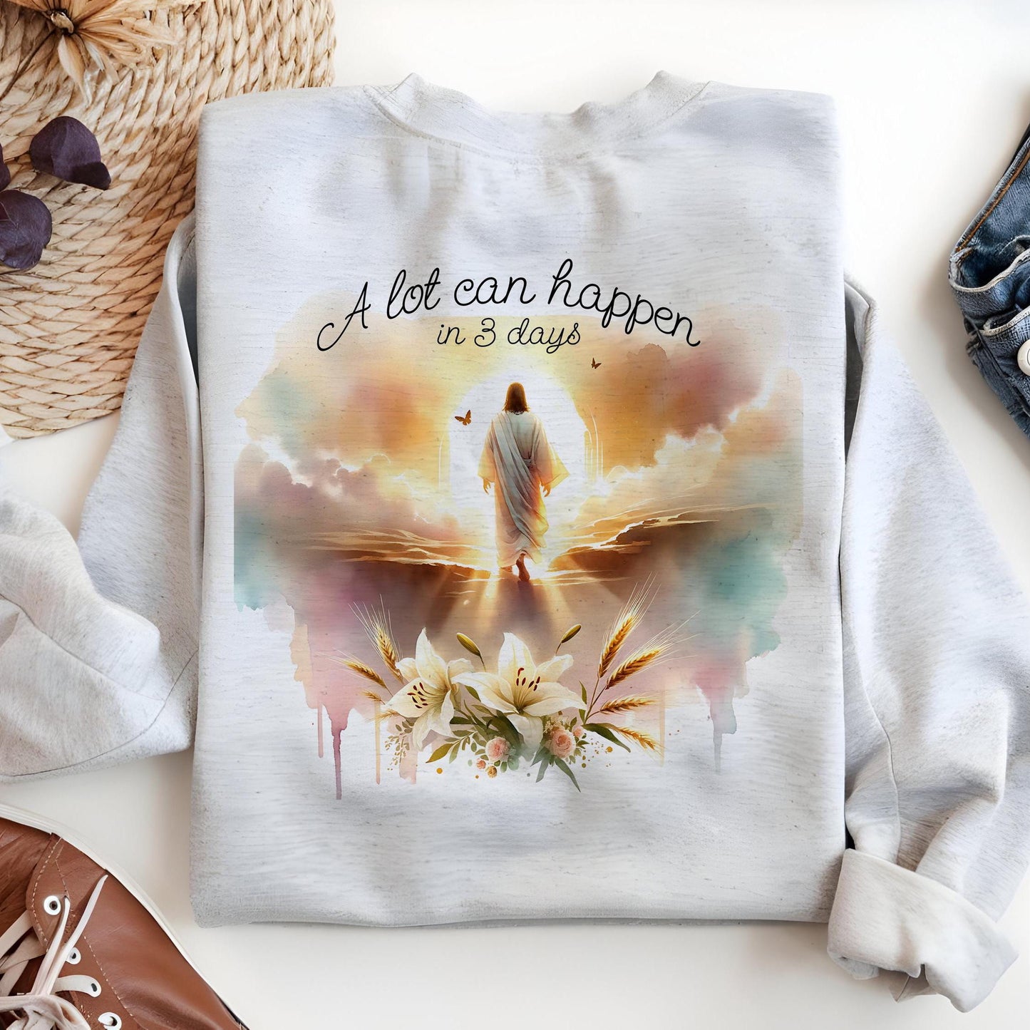 A Lot Can Happen in 3 Days Bow Girl PNG | Christian Easter Sublimation Design | He Is Risen Png | Easter Shirt Design | Digital Download
