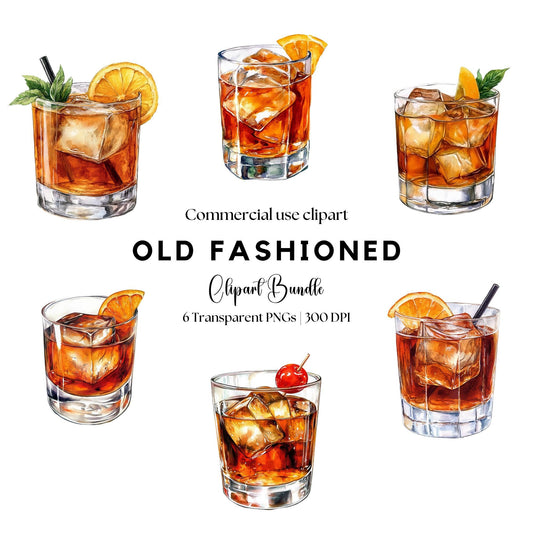 Old Fashioned Cocktail Clipart