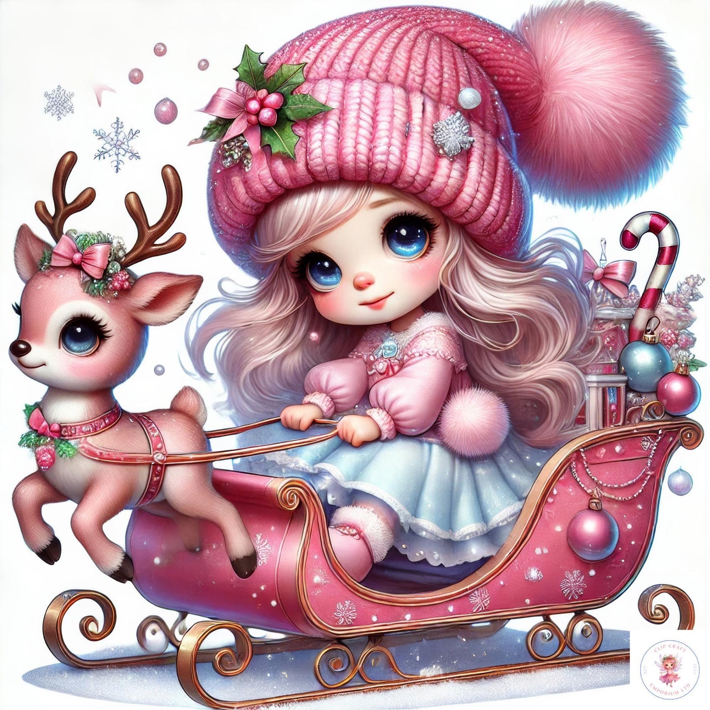 15 Christmas Gnome Girl Clipart
