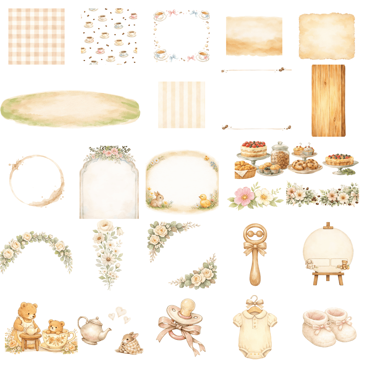 Baby Is Brewing Clipart Bundle | Coffee Baby Shower PNG
