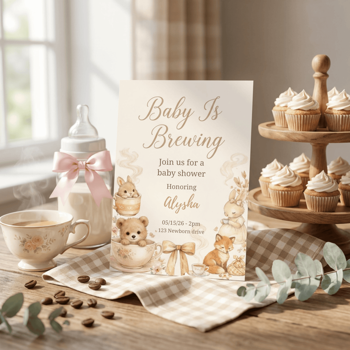 Baby Is Brewing Clipart Bundle | Coffee Baby Shower PNG