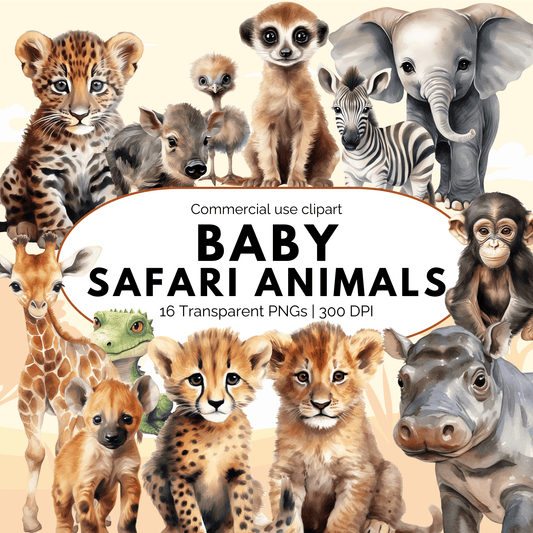 Baby Safari animal clipart