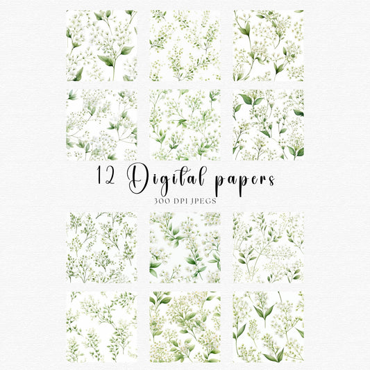 Babys breath digital paper