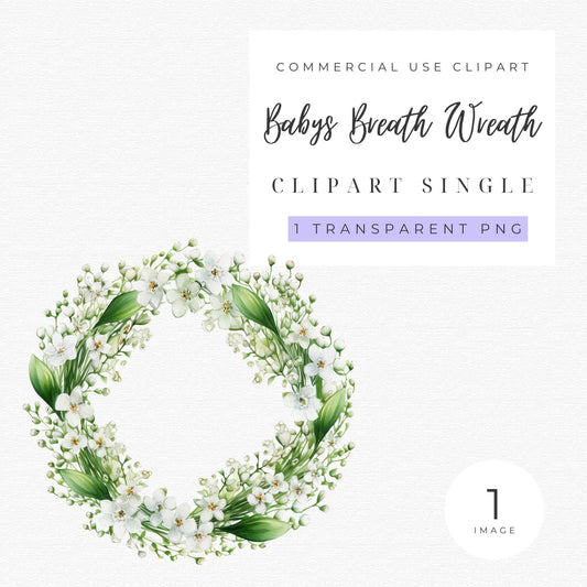 Babys Breath Wreath Clipart