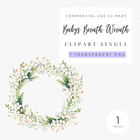 Babys Breath Wreath Clipart