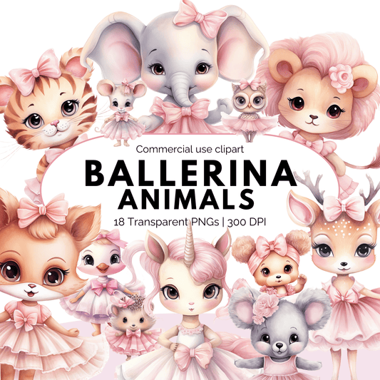 Ballerina Animals Clipart