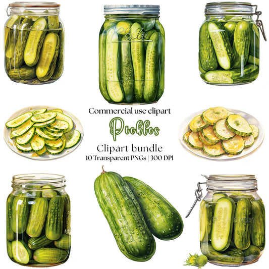 Watercolor Pickles Clipart