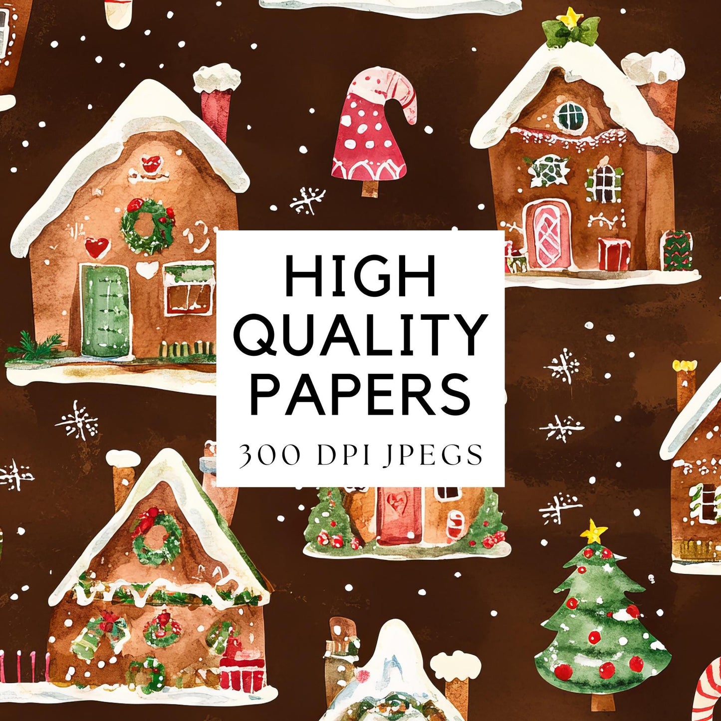 Gingerbread house digital papers