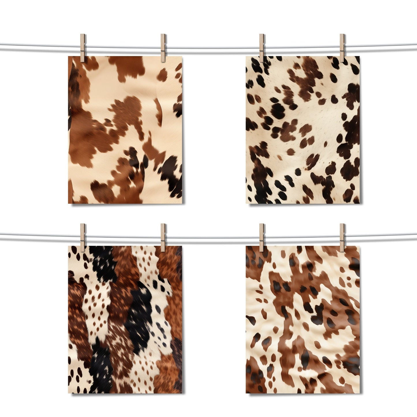 Cowhide Digital Papers
