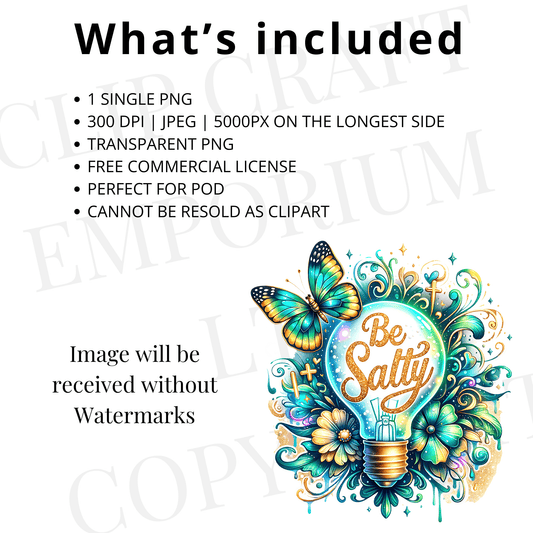 a poster with a light bulb and butterflies on it
