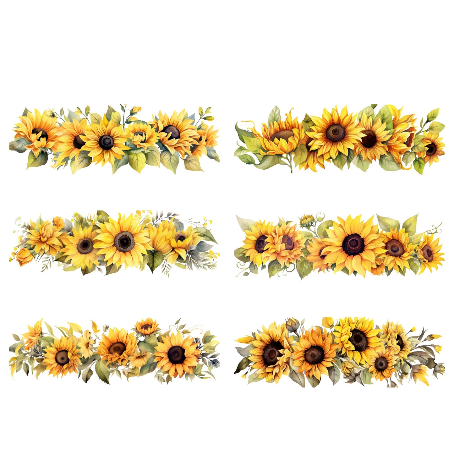 Clipart de girasol en acuarela