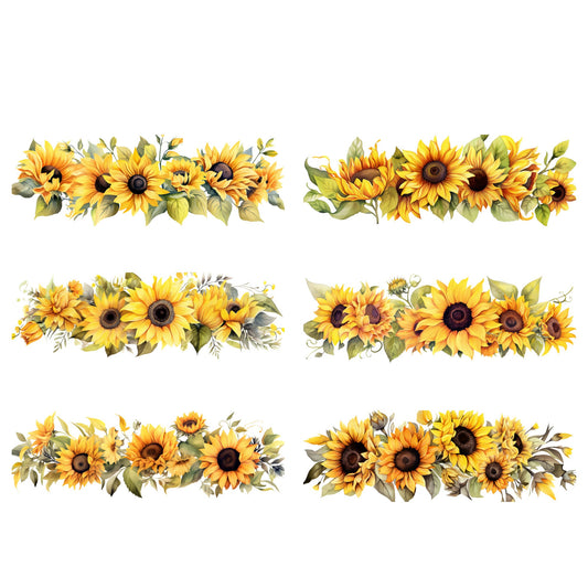 Clipart de girasol en acuarela