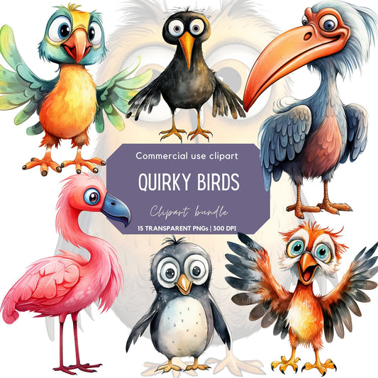 Quirky Birds Clipart