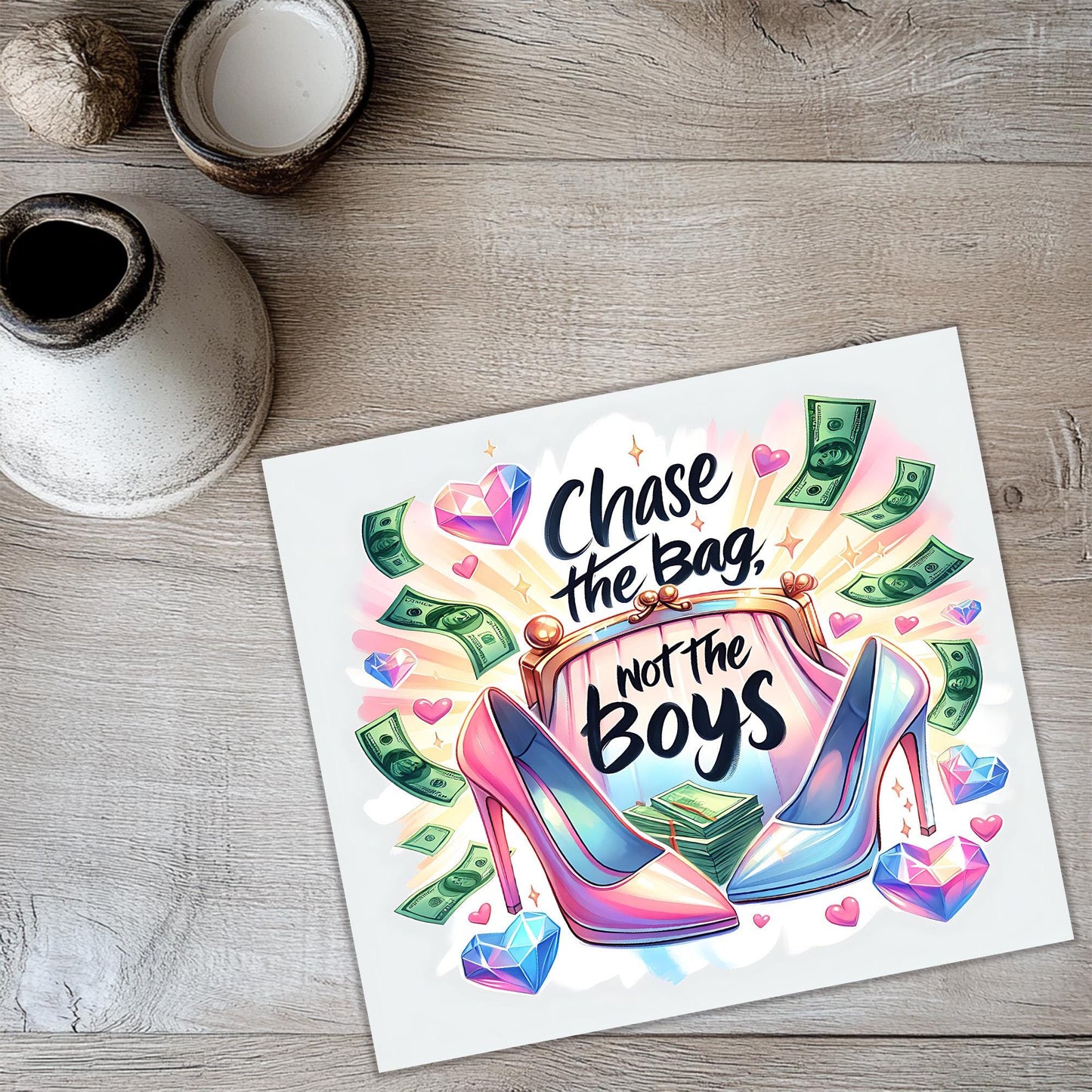 Chase the bag not the boys 20oz Tumbler Wrap