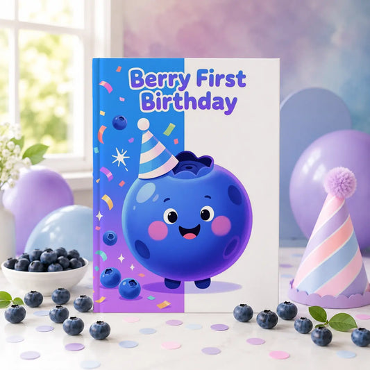 Berry First Birthday Colouring Book for Kids Ages 4–6 | Cute Blueberry Birthday Theme | PLR & MRR Included