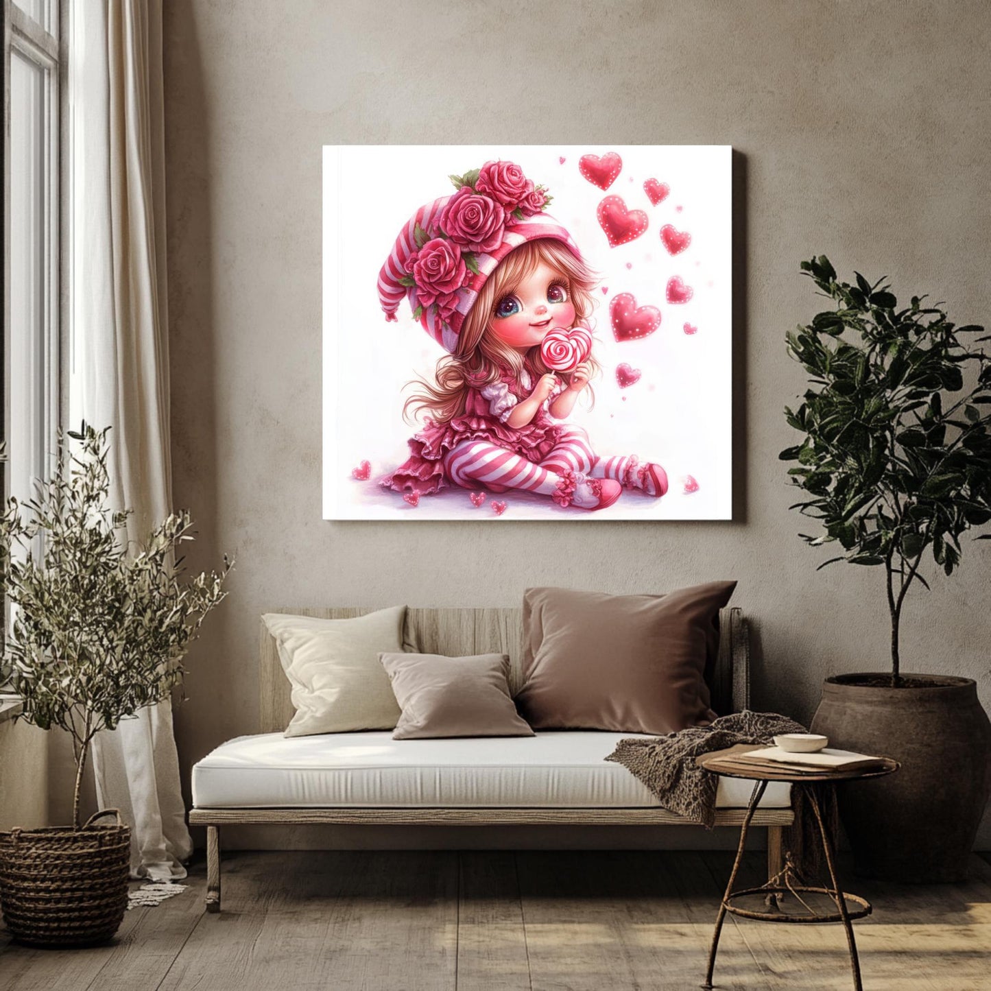 Pink Valentines Gnome Clipart