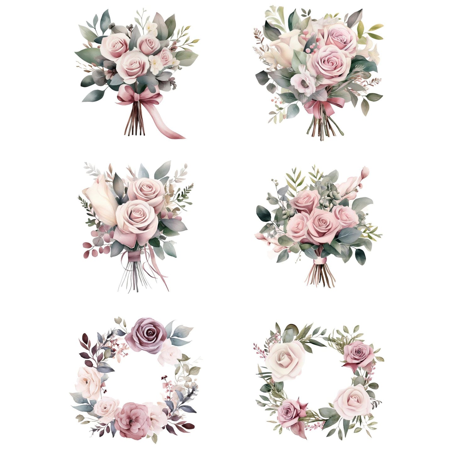 Clipart de rosa polvorienta rosa