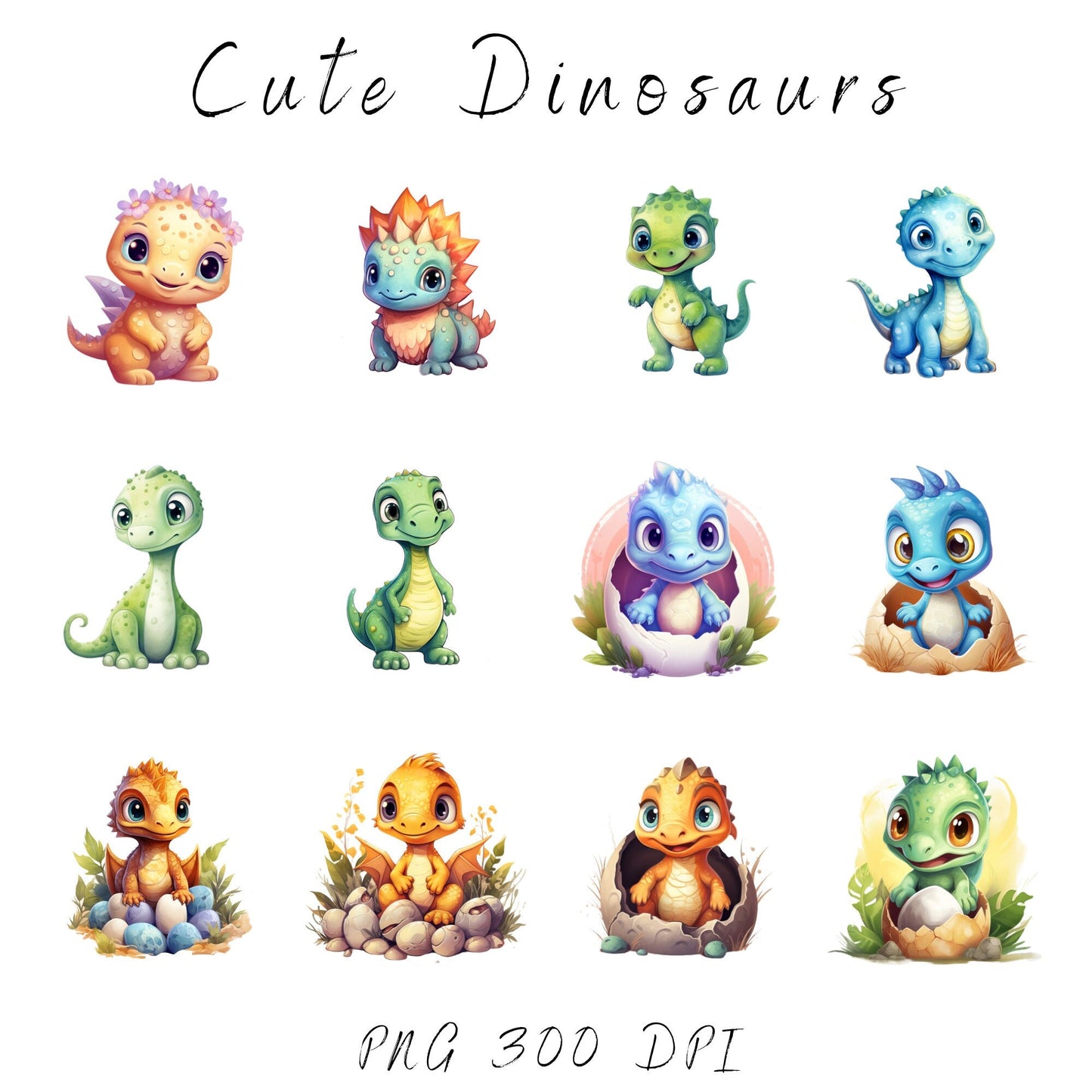 Cute Baby Dino Clipart