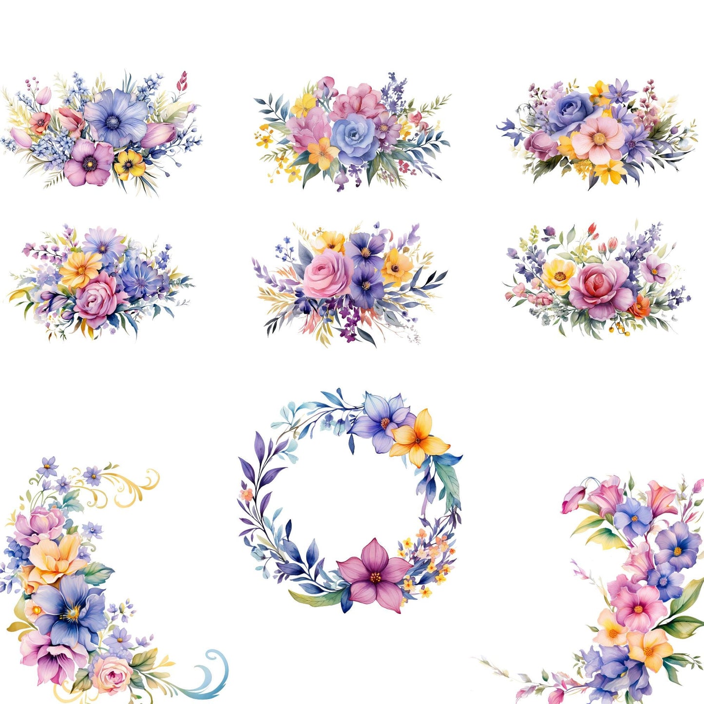 Regency Florals Clipart