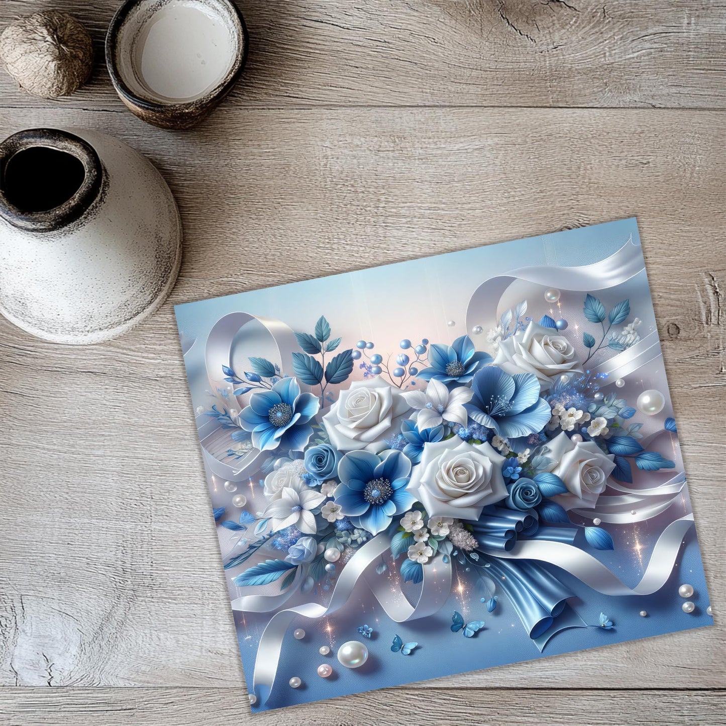 a picture of a bouquet of flowers on a table