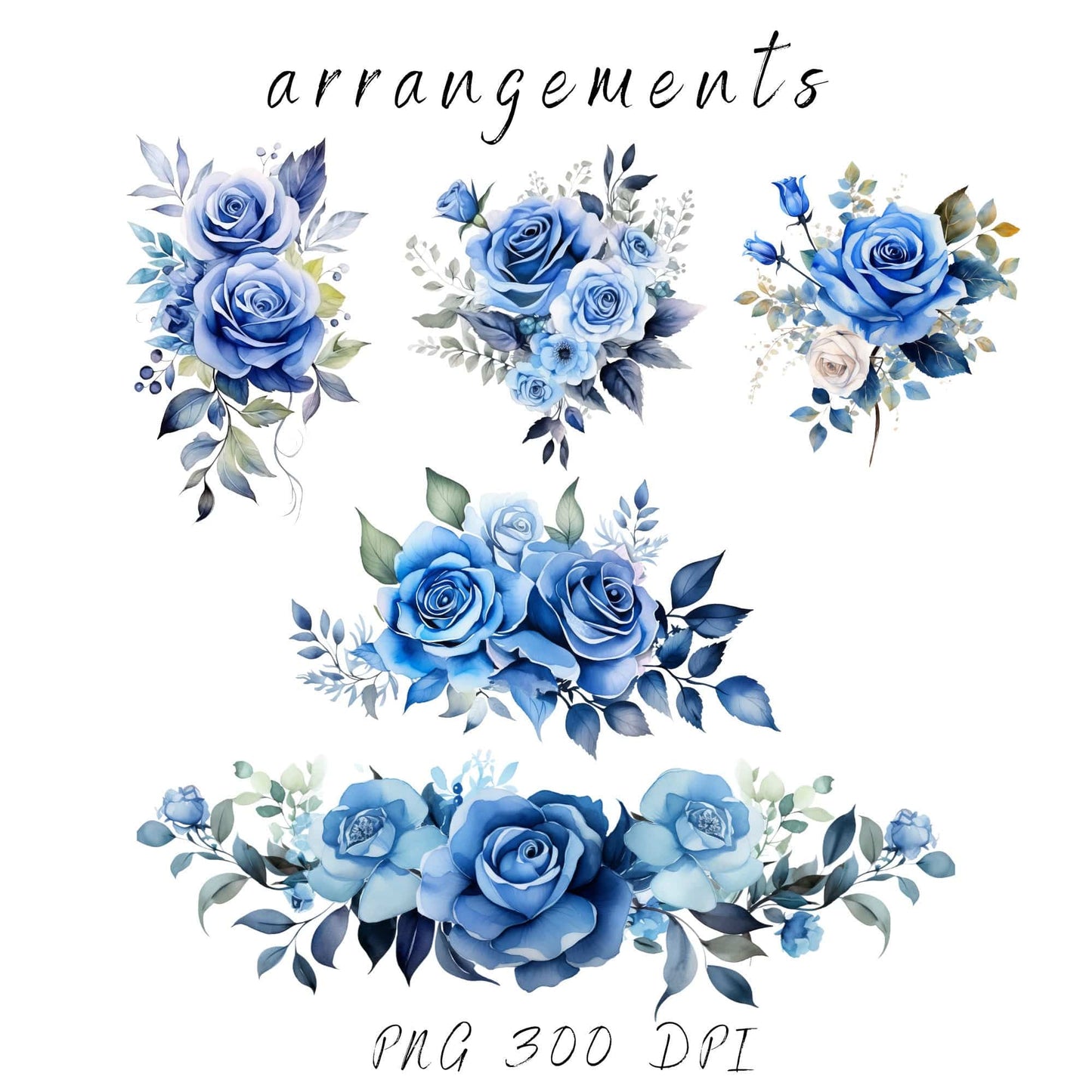 Blue Dusty Rose Clipart