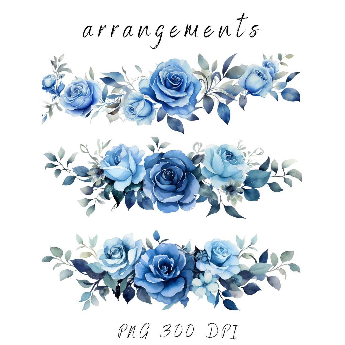 Blue Dusty Rose Clipart