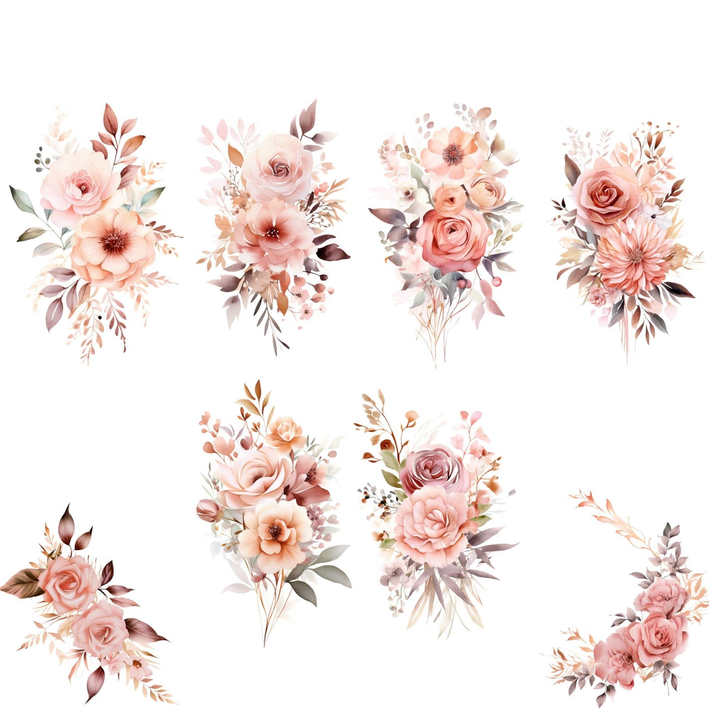 Blush Pink and Rose Gold Floral clipart