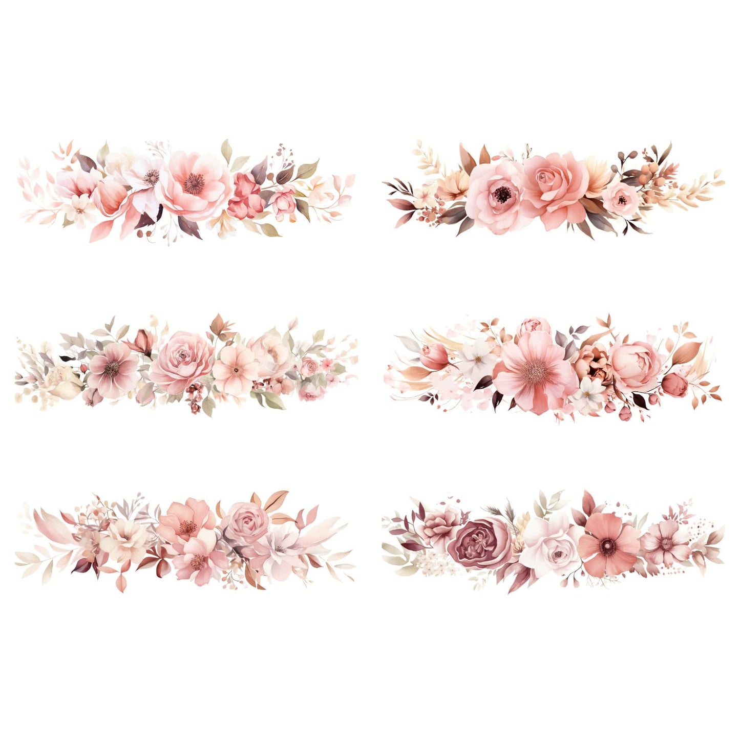 Blush Pink and Rose Gold Floral clipart