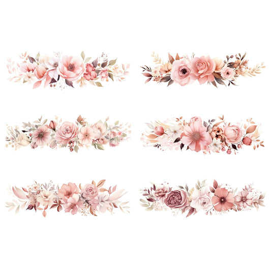 Blush Pink and Rose Gold Floral clipart