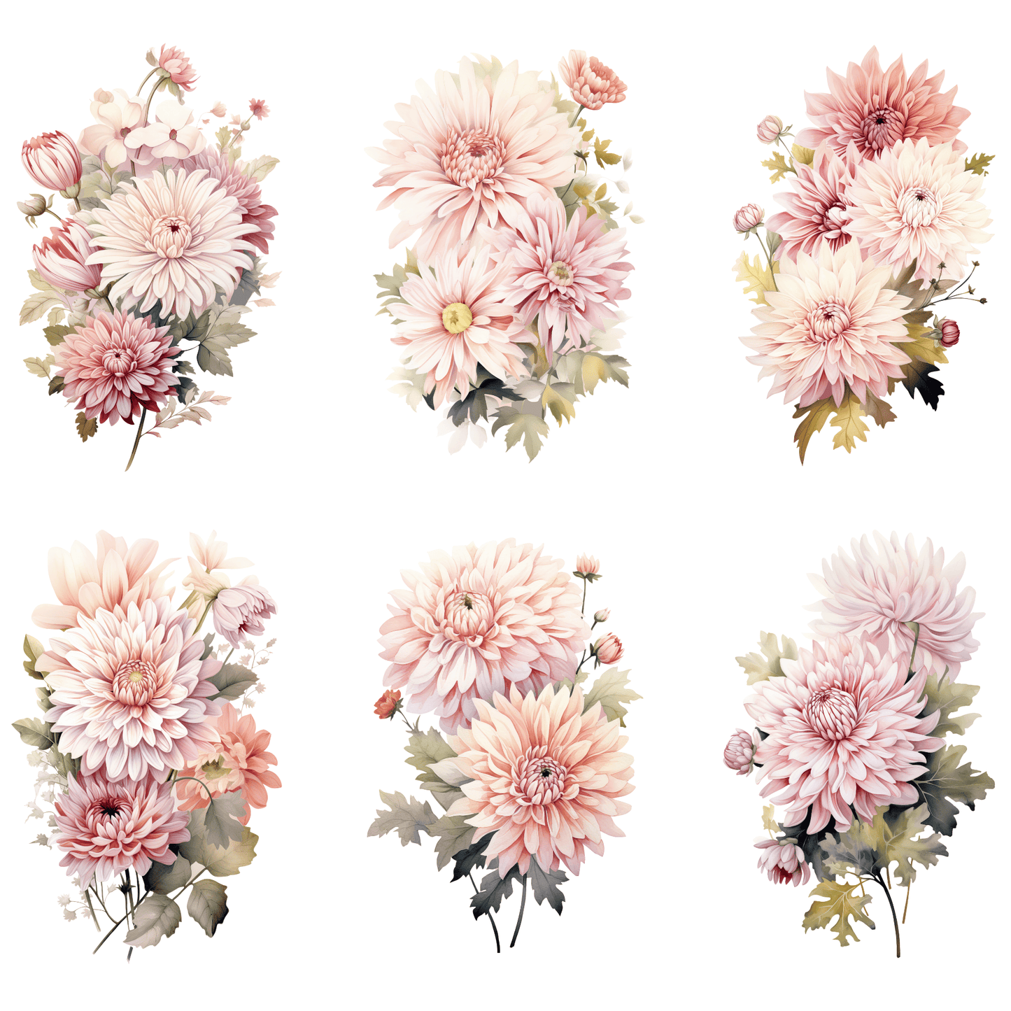 a bunch of pink flowers on a white background
