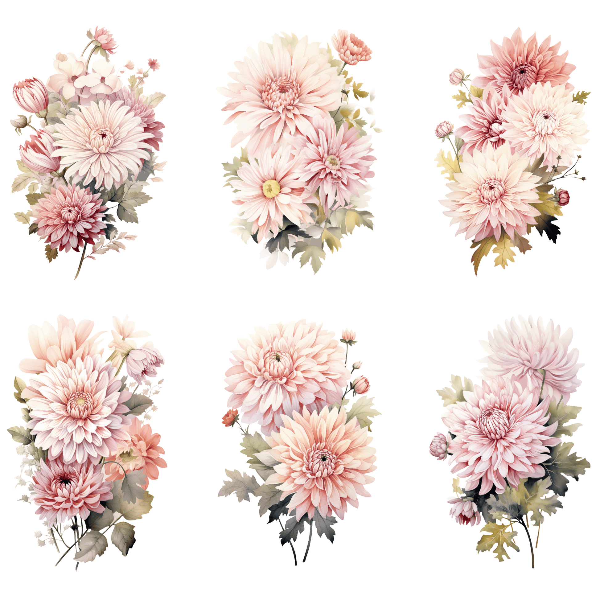 a bunch of pink flowers on a white background