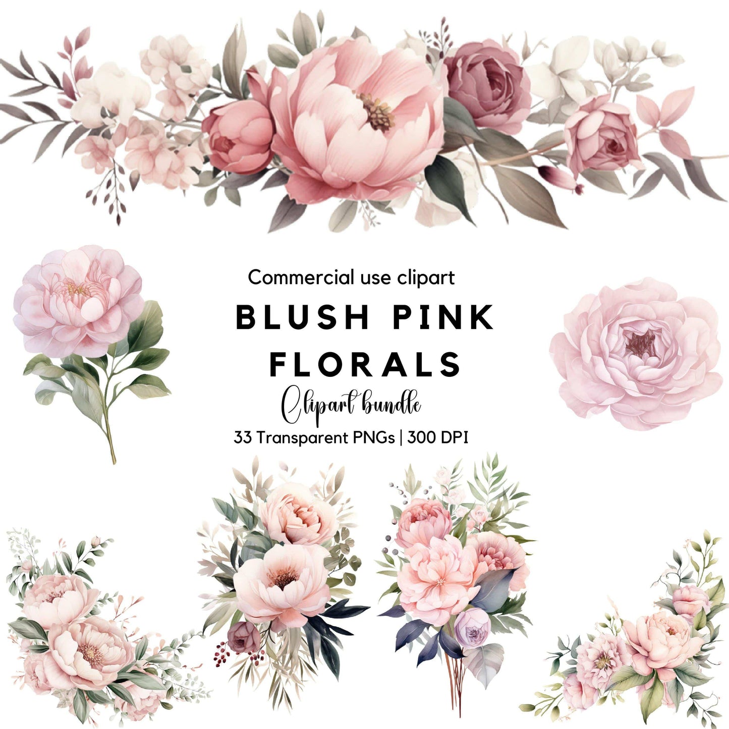 Blush Pink Floral Clipart
