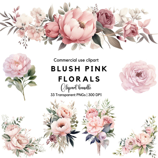 Blush Pink Floral Clipart