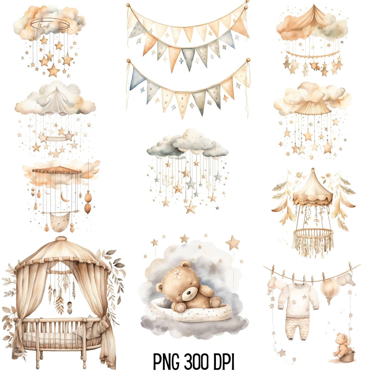 Boho Baby Shower Clipart