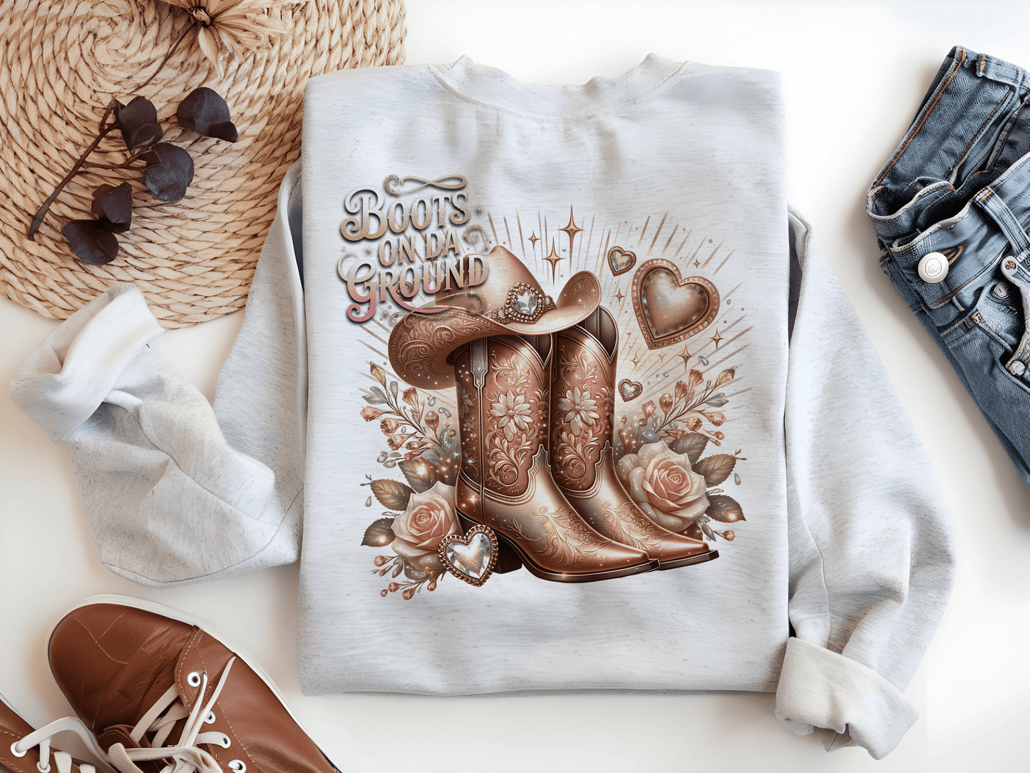 Boots On The Ground T-Shirt PNG | Cowgirl Western Sublimation Design