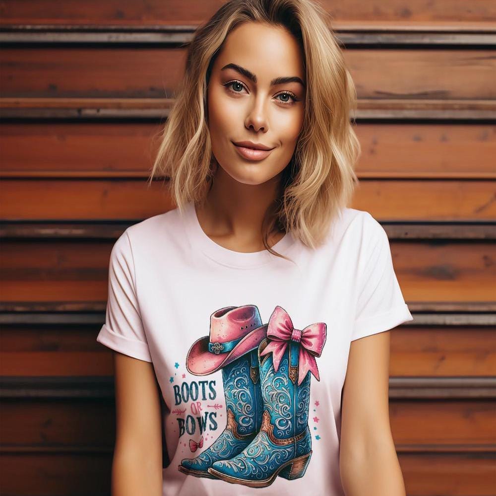 Boots Or Bows Gender Reveal PNG
