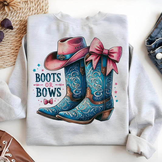 Boots Or Bows Gender Reveal PNG