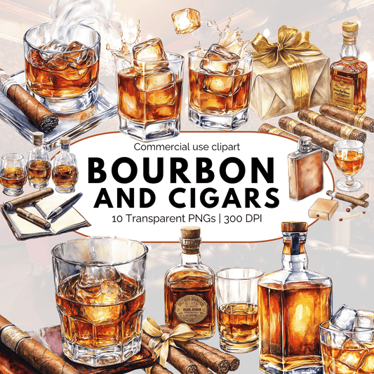 Bourbon and Cigars PNG